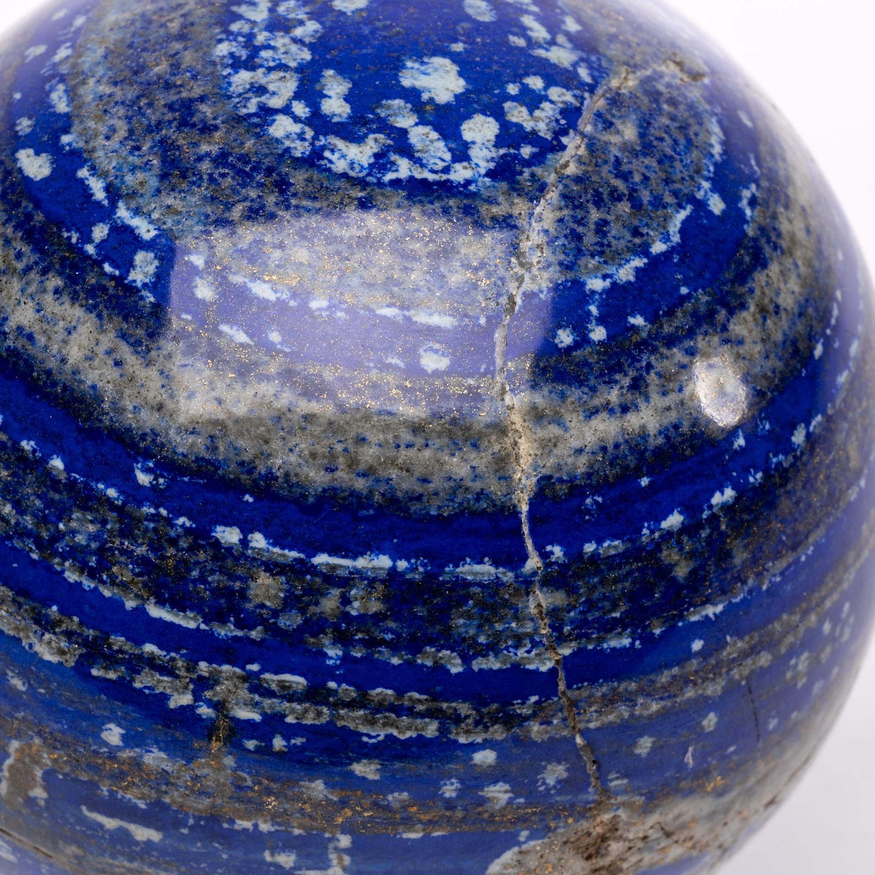 Contemporary Large Lapis Lazuli Sphere from Afghanistan in Acrylic Base For Sale