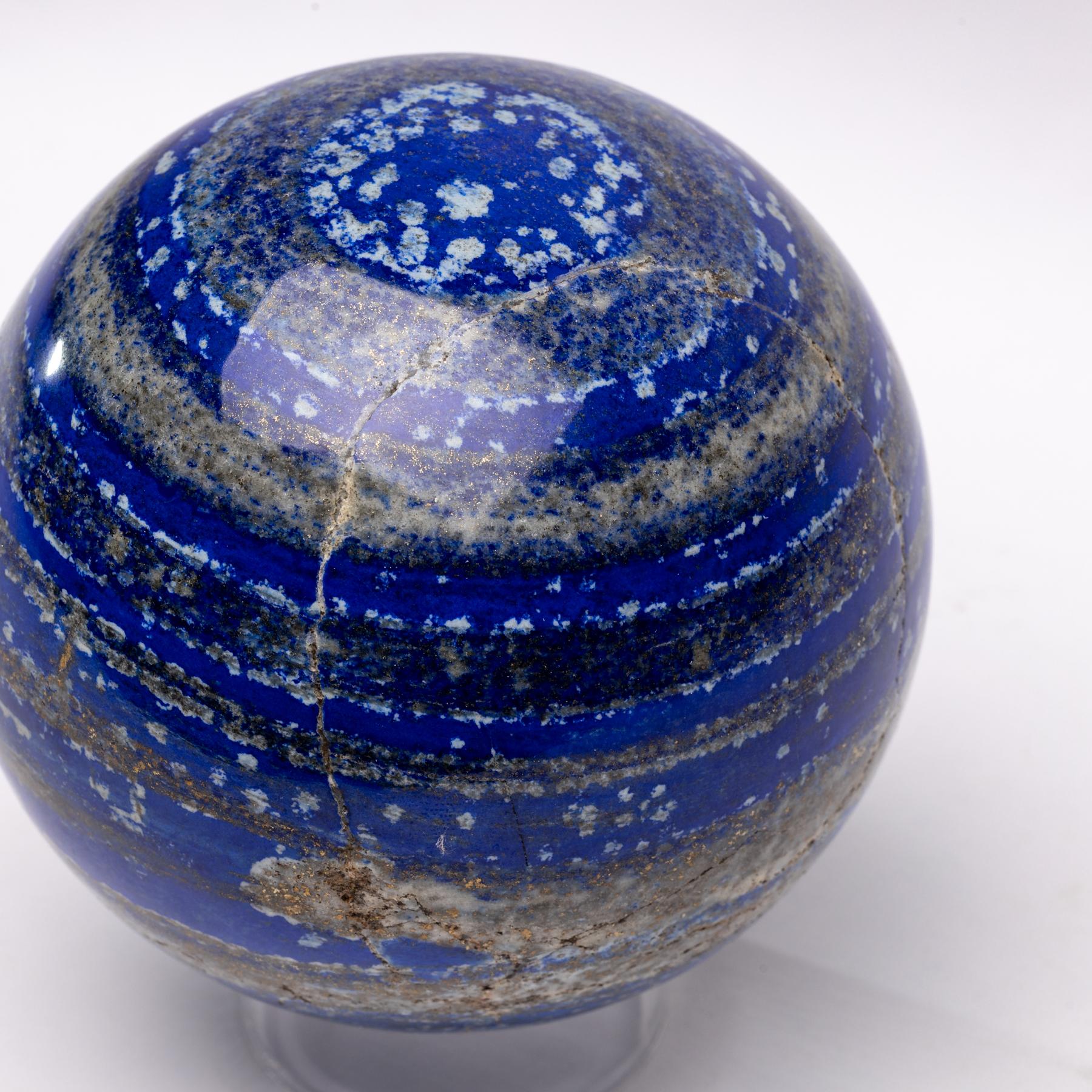 Large Lapis Lazuli Sphere from Afghanistan in Acrylic Base For Sale 1