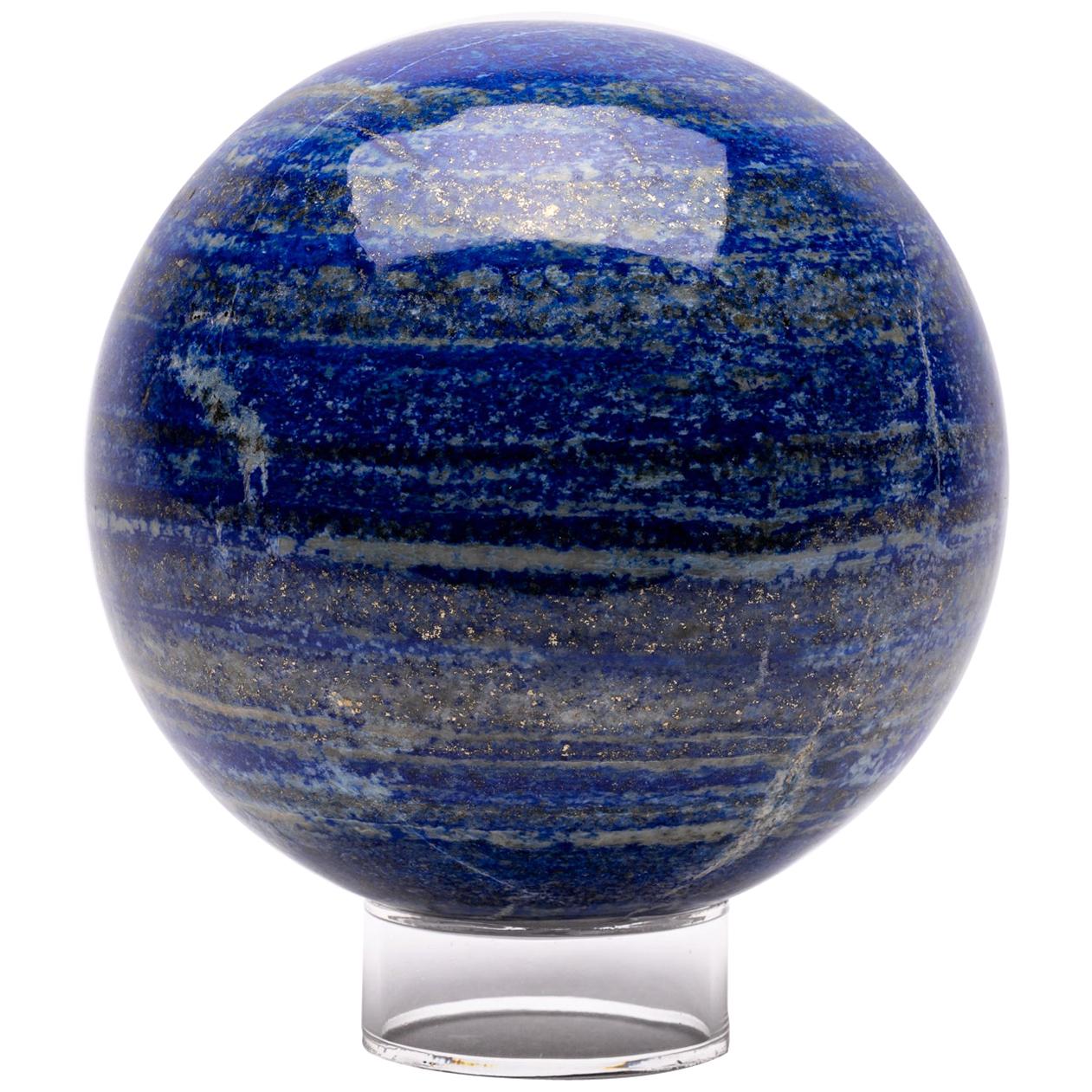 Large Lapis Lazuli Sphere from Afghanistan in Acrylic Base