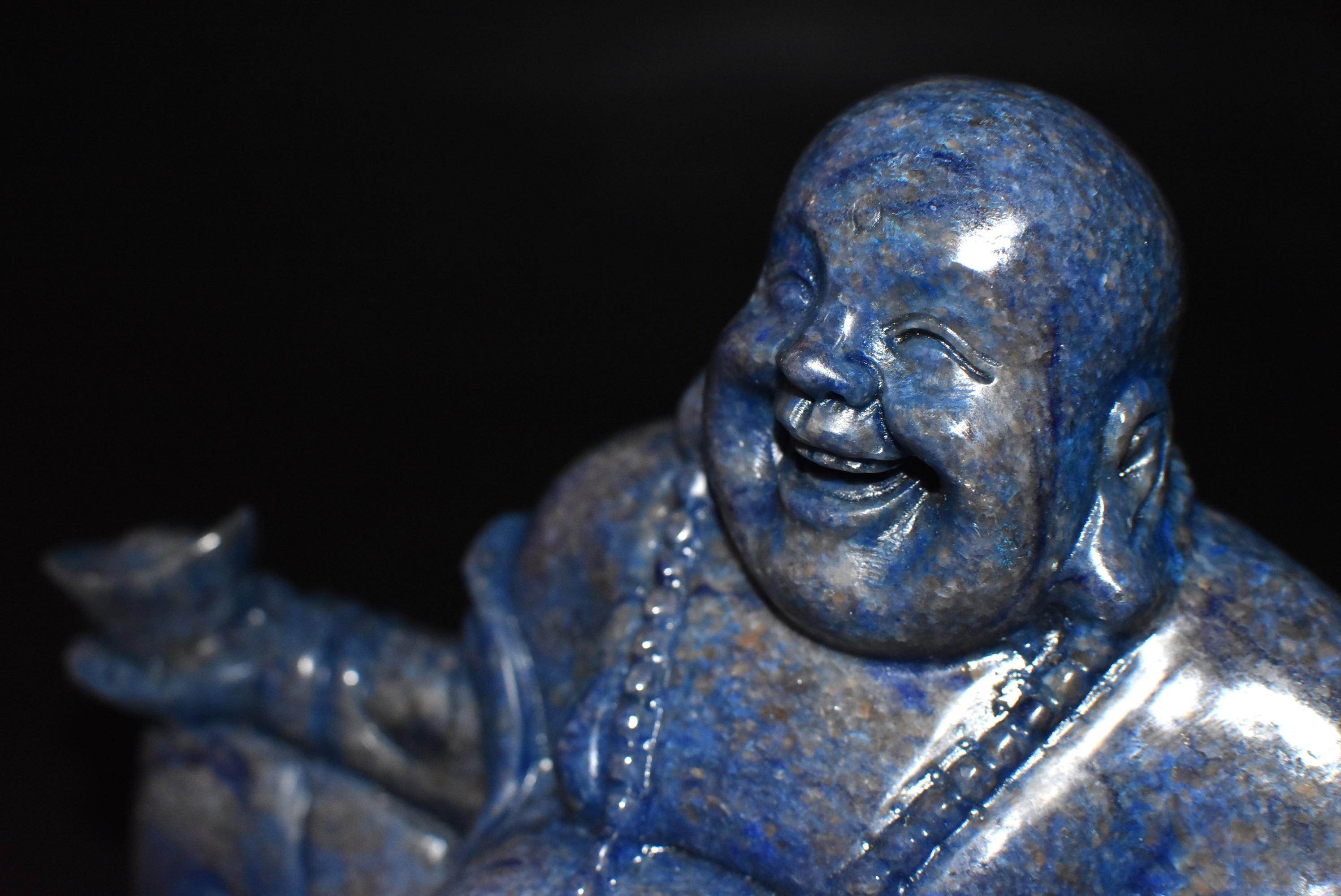 Large Lapis Lazuli Wealth Buddha Statue, 6.6 lb 14