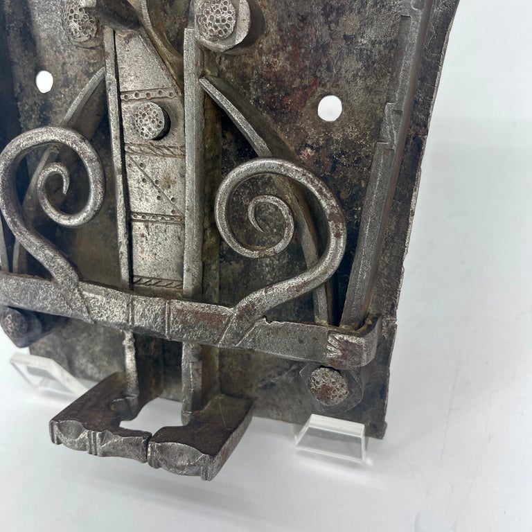 French Large Late 17th Century Baroque Iron Door Lock For Sale