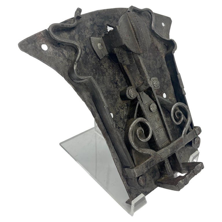 Large Late 17th Century Baroque Iron Door Lock For Sale