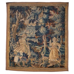 Antique Large Late 17th Century French Tapestry of Artemis and Callisto