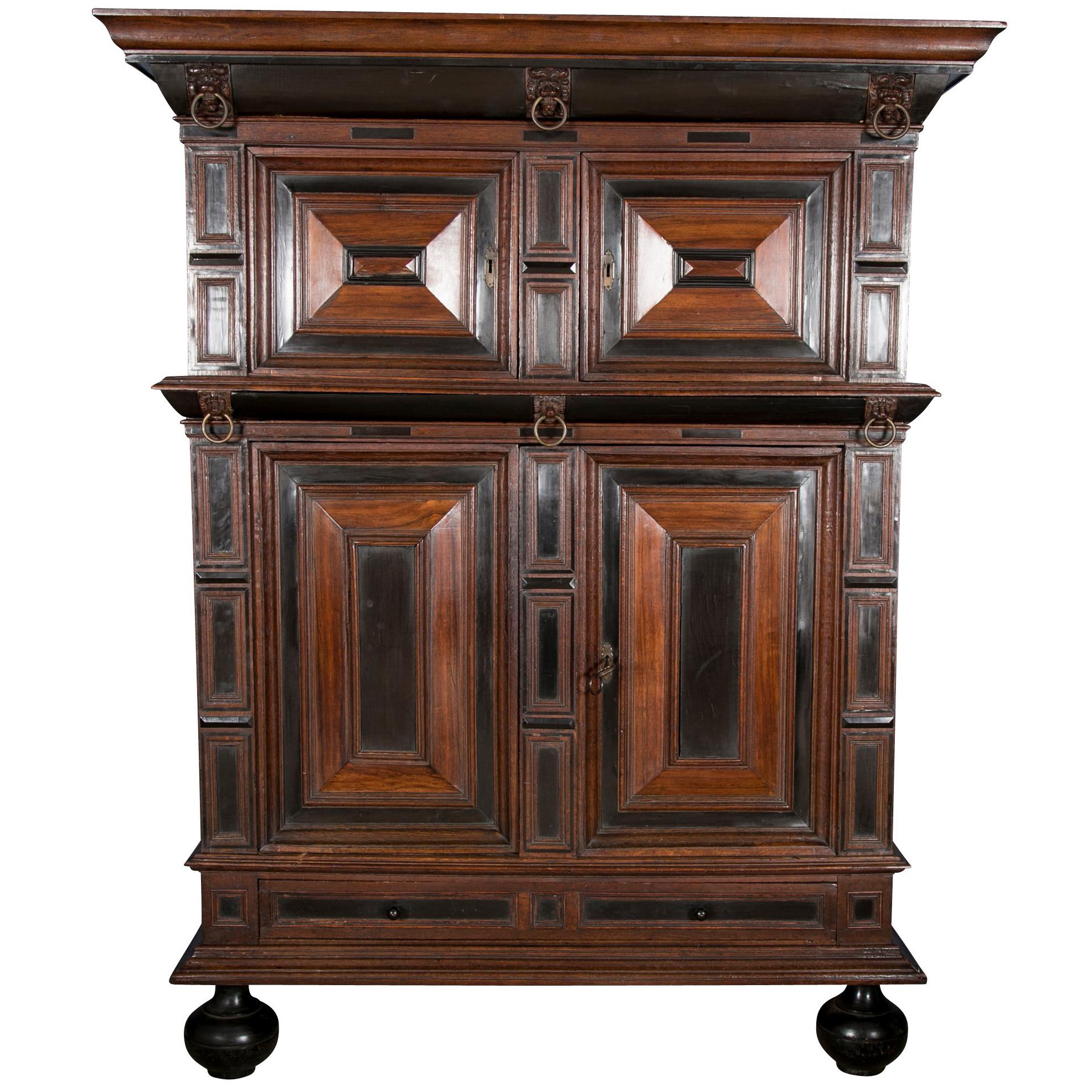 Large Late 17th Century Oak Dutch Kast or Armoire