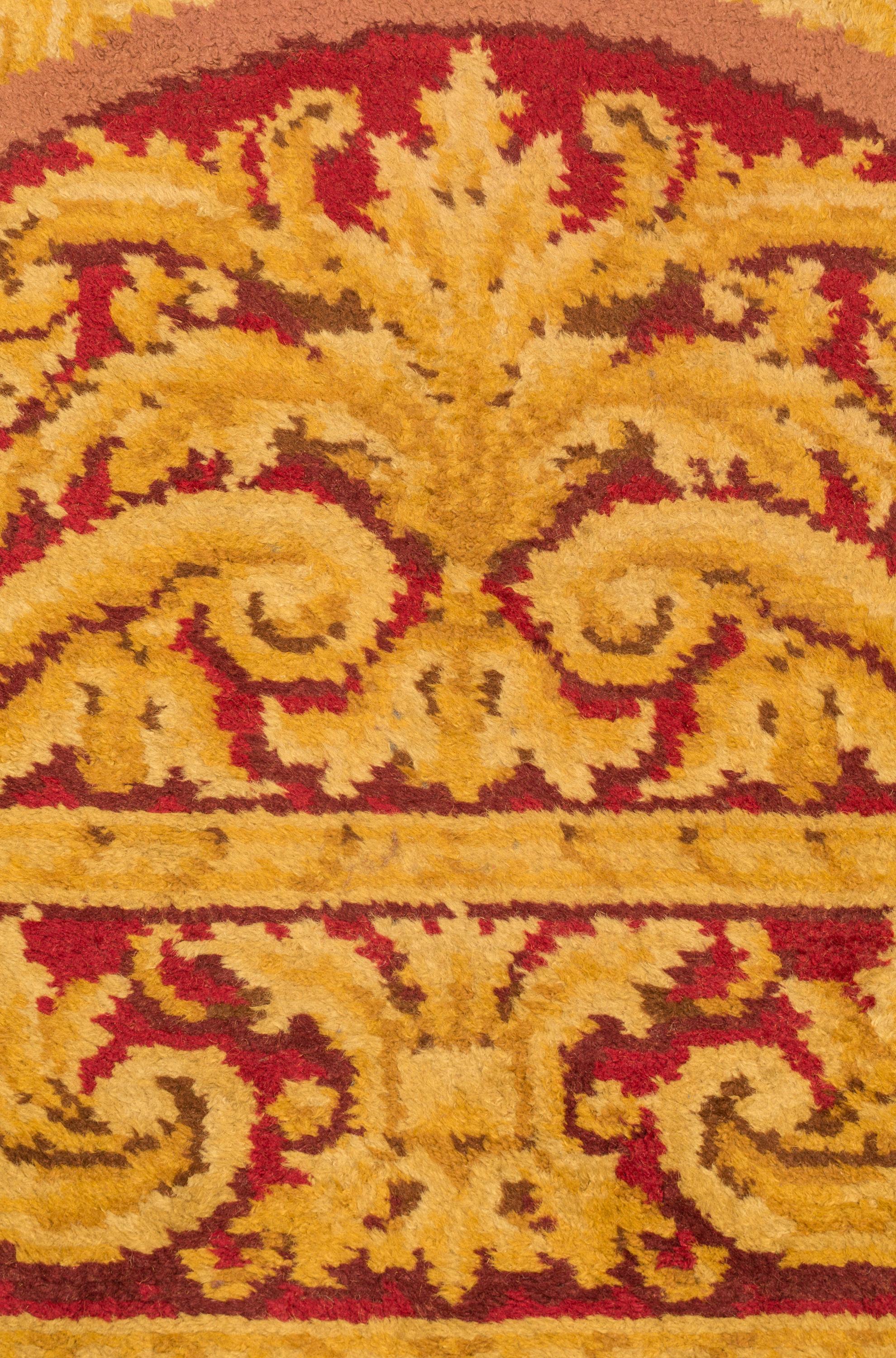 Woven Large Colorful 19th Century Antique European Neoclassical Hallway, Runner Carpet For Sale