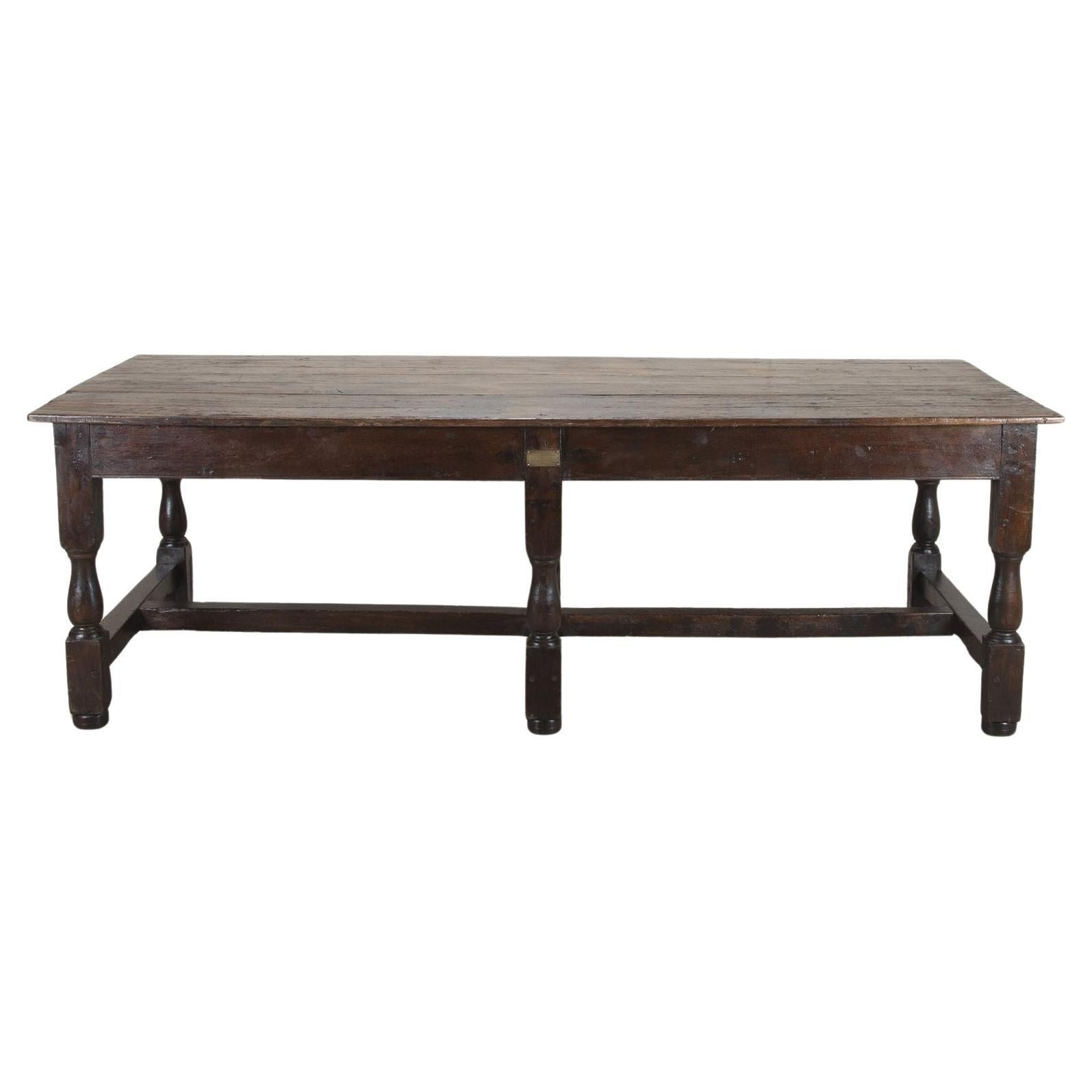 Large Late 18th Century English Oak Refectory Table