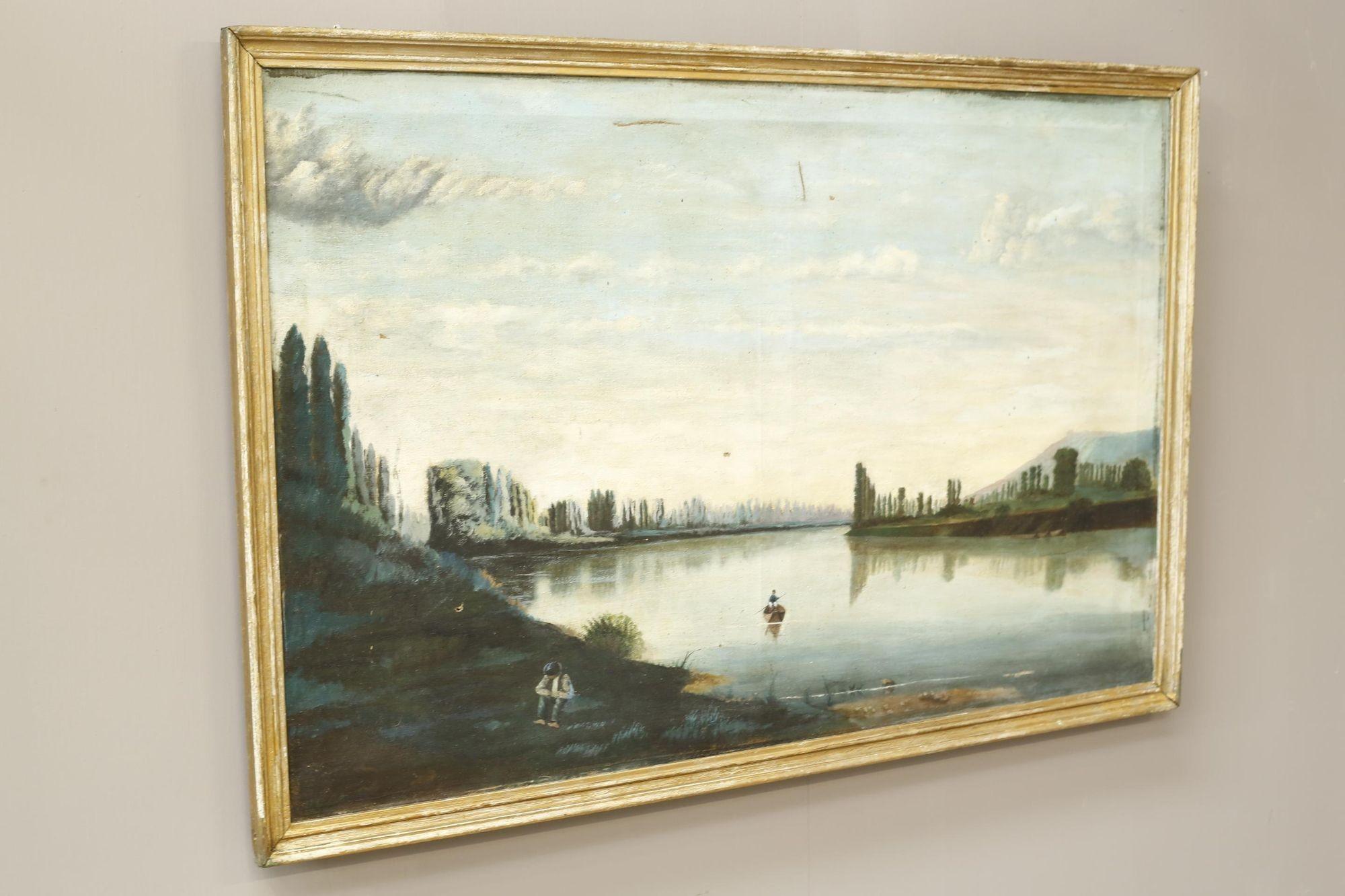 Large late 18th century French landscape oil on canvas For Sale 8