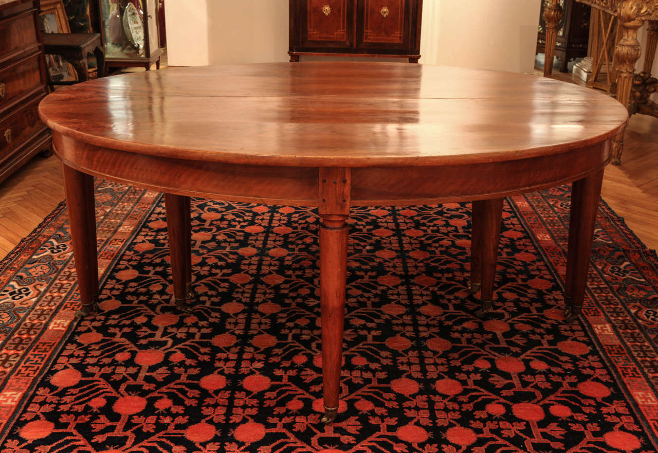 Louis XVI Large Late 18th Century, French Oval Extending Walnut Dining Table