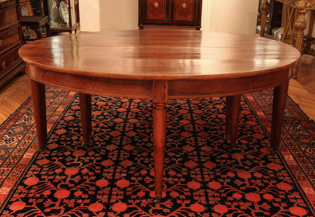 Louis XVI Large 18th Century French Oval Extending Walnut Dining Table For Sale