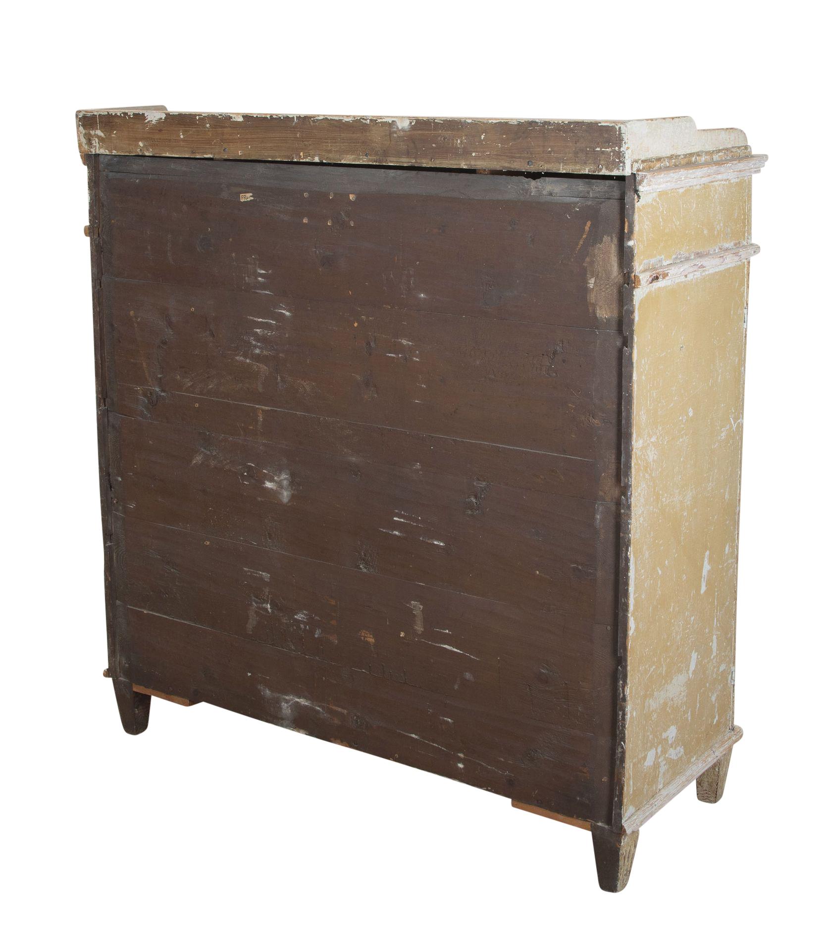 18th Century and Earlier Large Late 18th Century Swedish Gustavian Buffet in Original Paint For Sale