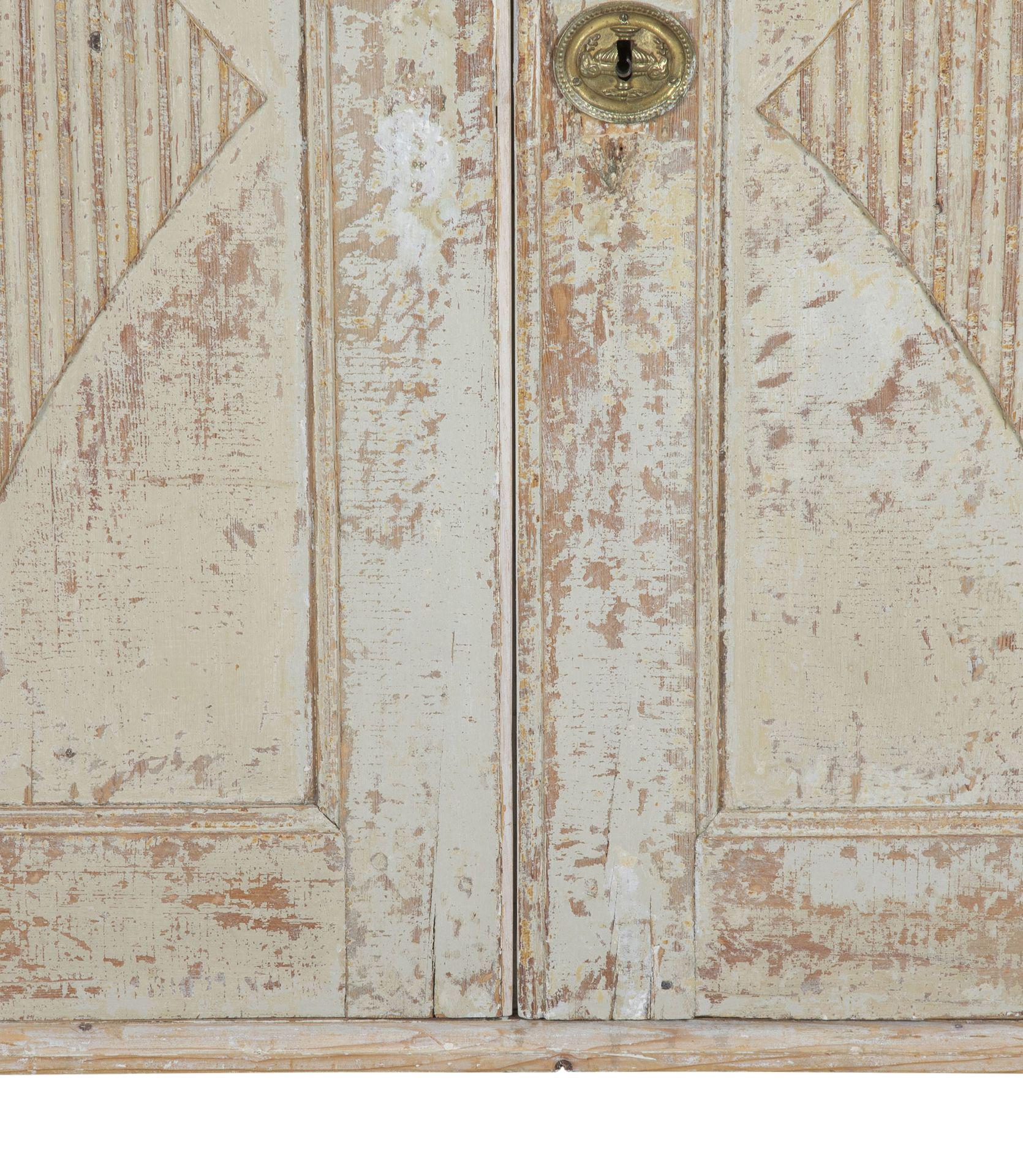 Wood Large Late 18th Century Swedish Gustavian Buffet in Original Paint For Sale