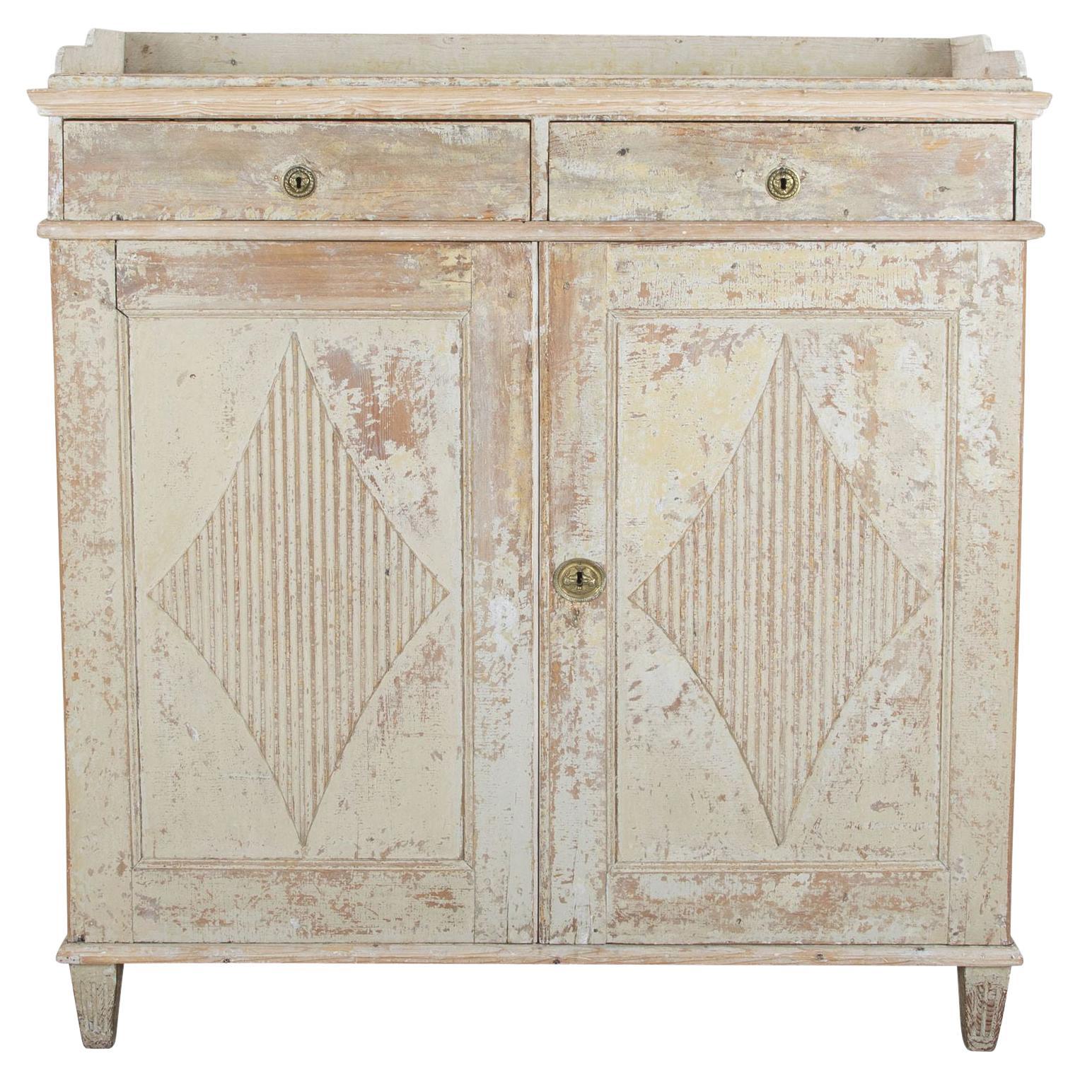 Large Late 18th Century Swedish Gustavian Buffet in Original Paint