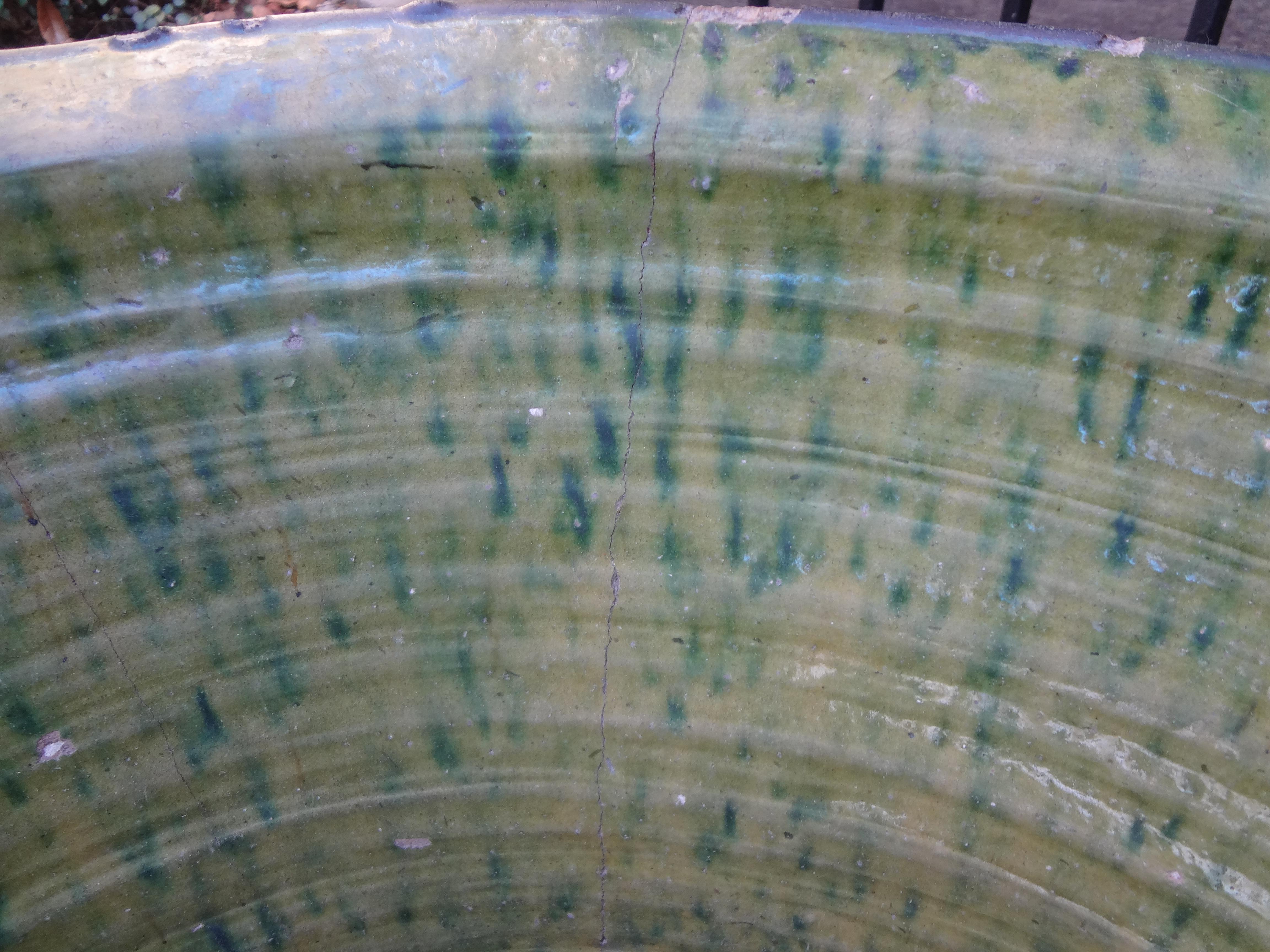 Terracotta Large Late 18th-Early 19th Century French Pottery Dough Bowl For Sale