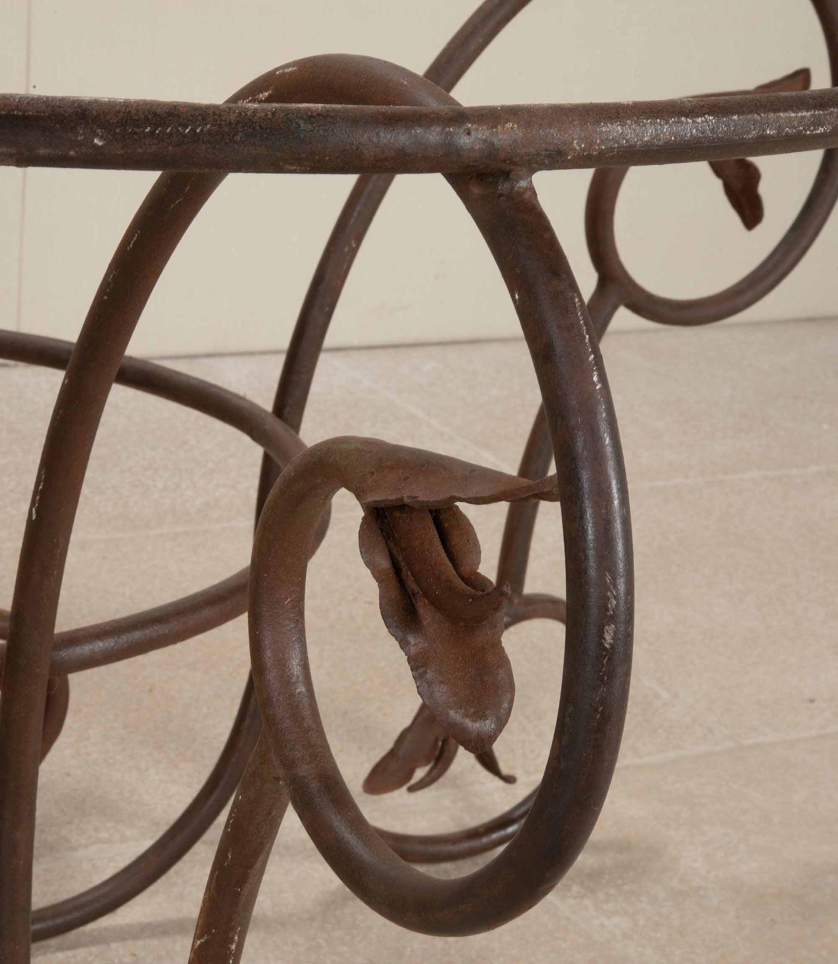 Large Late 19th Century Art Nouveau Wrought Iron and Marble Table For Sale 10
