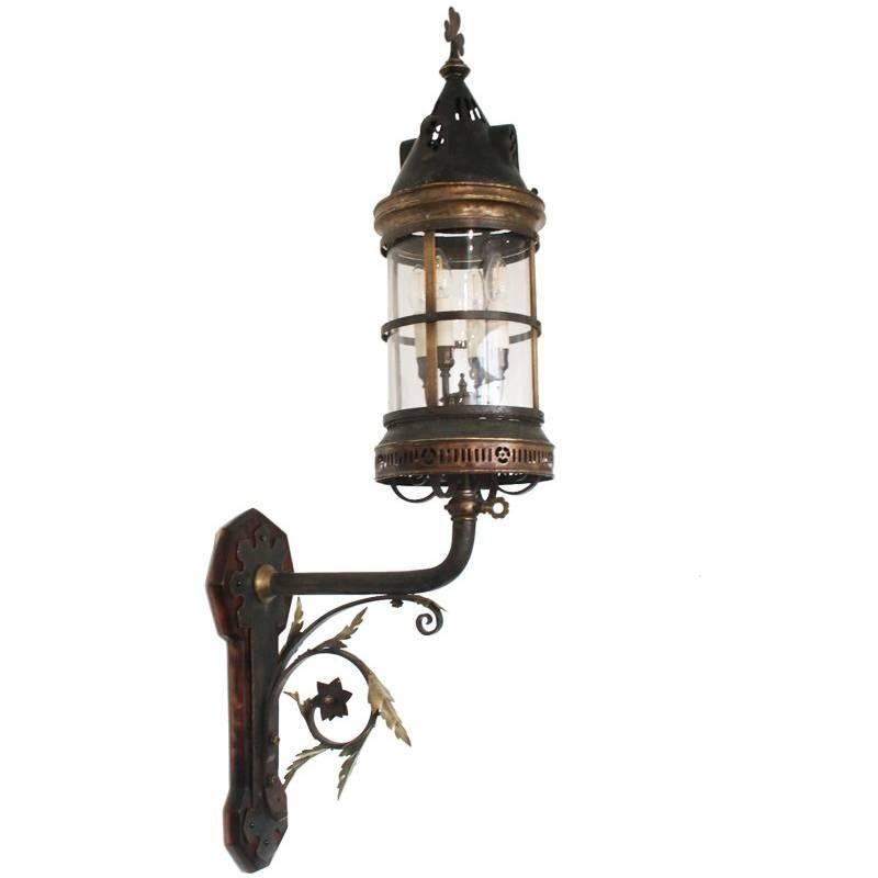 Large Late 19th Century Arts & Crafts Wall Lantern For Sale