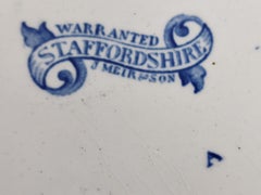 Large Late 19th Century Blue Willow Serving Platter Staffordshire