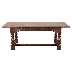 Large Late 19th Century English Oak Refectory Table