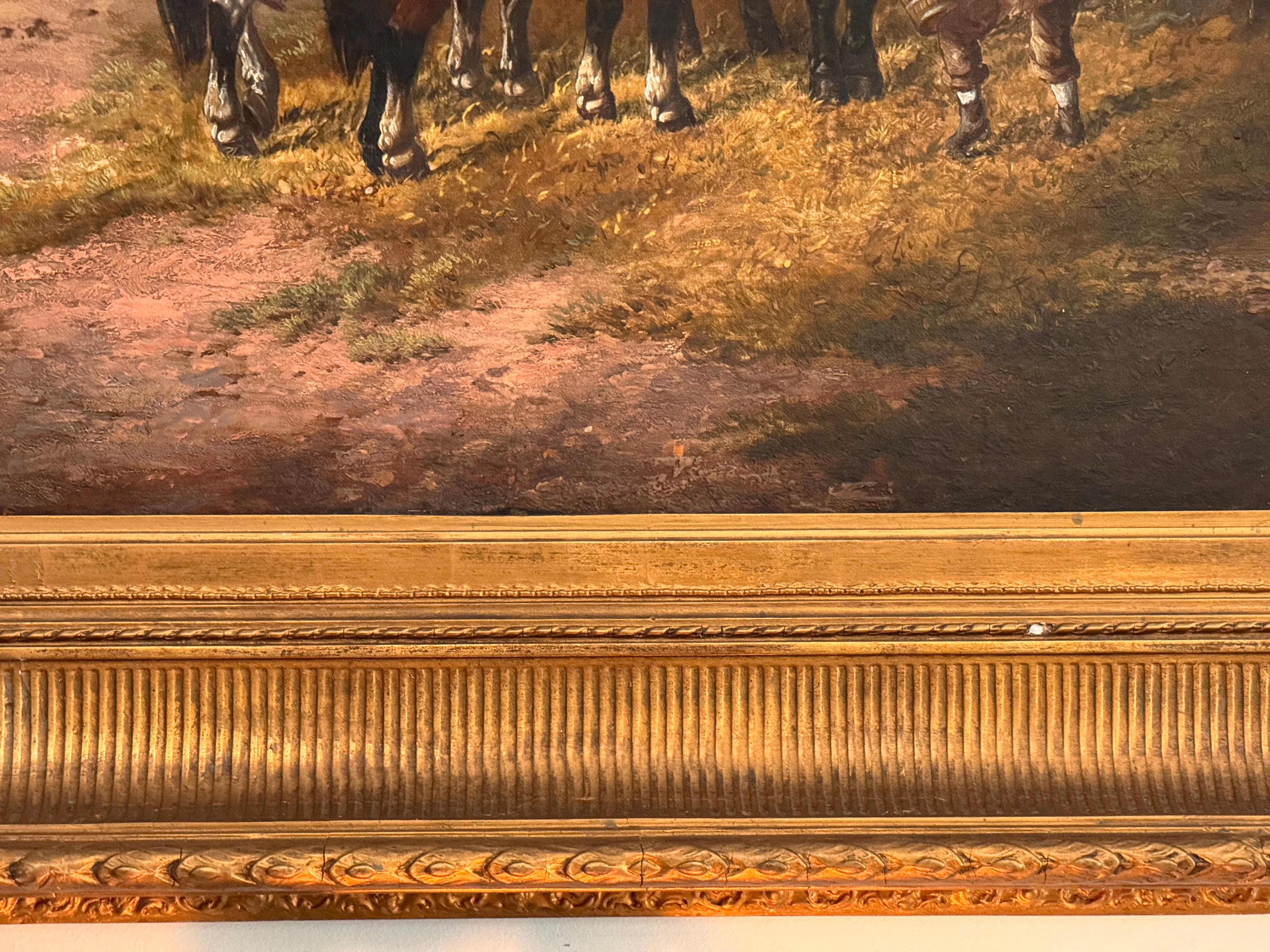 Grande peinture de paysage à l'huile anglaise de la fin du 19e siècle Bon état - En vente à Charlottesville, VA