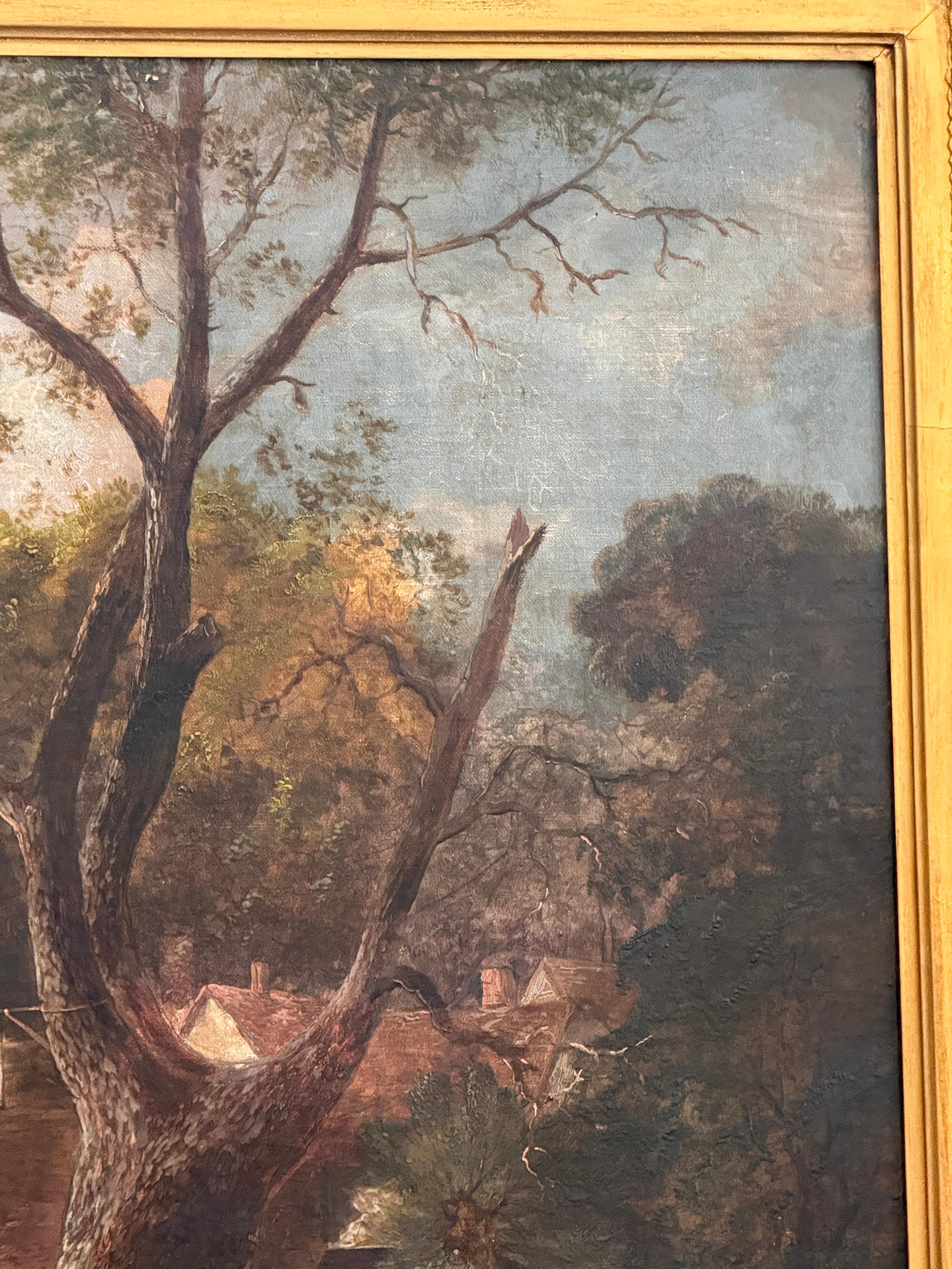 Grande peinture de paysage à l'huile anglaise de la fin du 19e siècle en vente 1