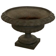 Antique Large Late 19th Century French Cast Iron Garden Urn, Planter, Jardiniere