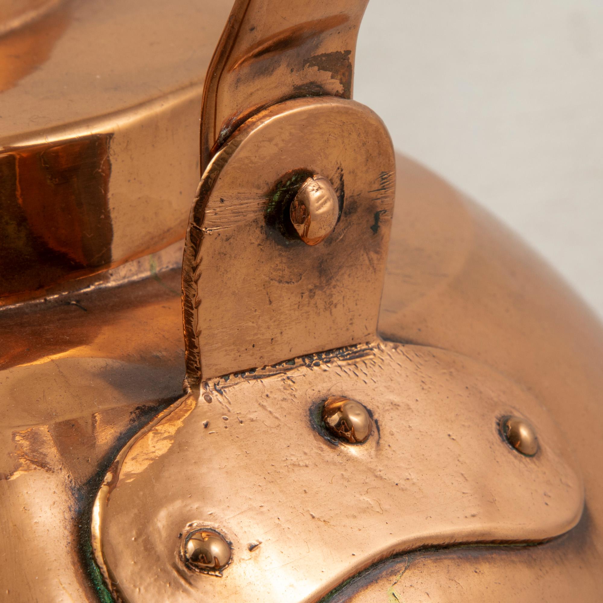 Large Late 19th Century French Copper Tea Kettle with Lid, Circa 1900 7