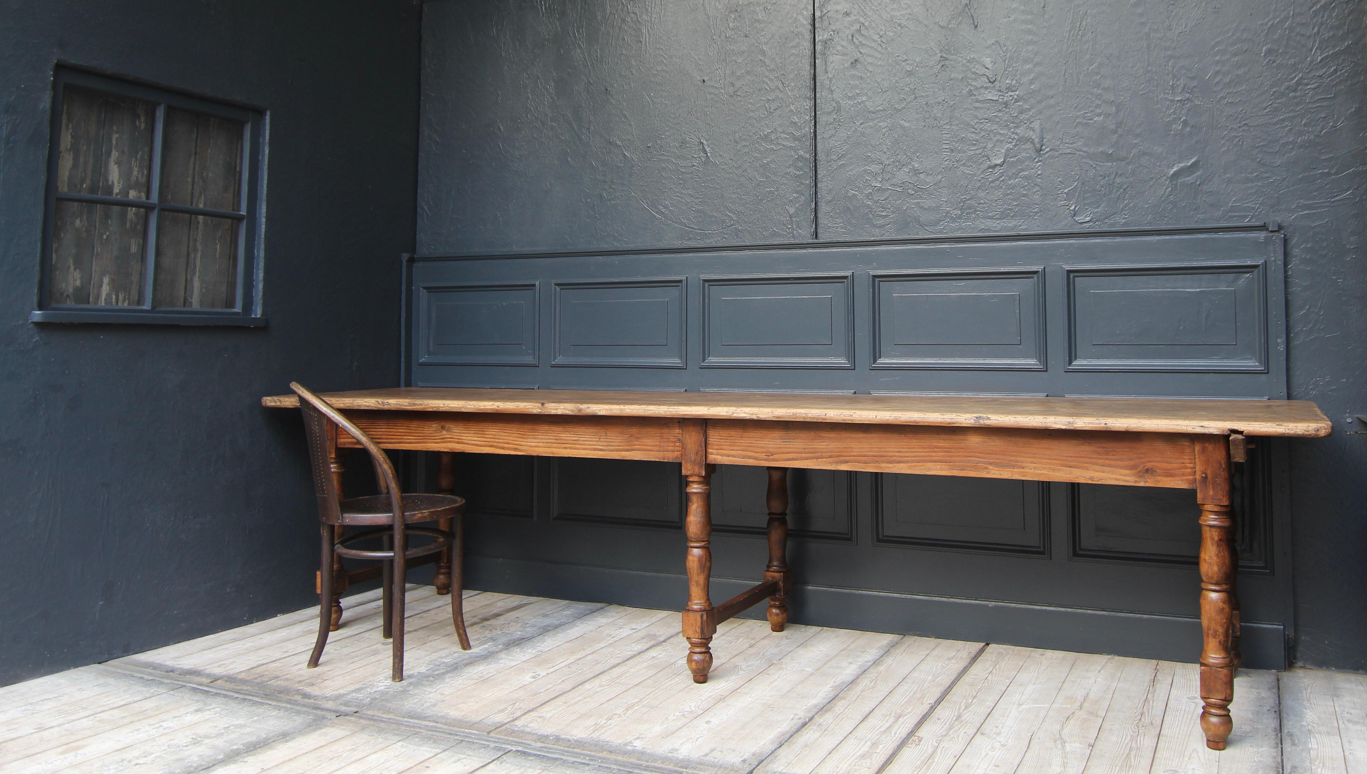 large french rectangular dining table, 1940s |... Large Late 19th Century French Dining Table For Sale at 1stDibs