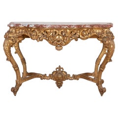 Large Late 19th Century French Giltwood Carved Console