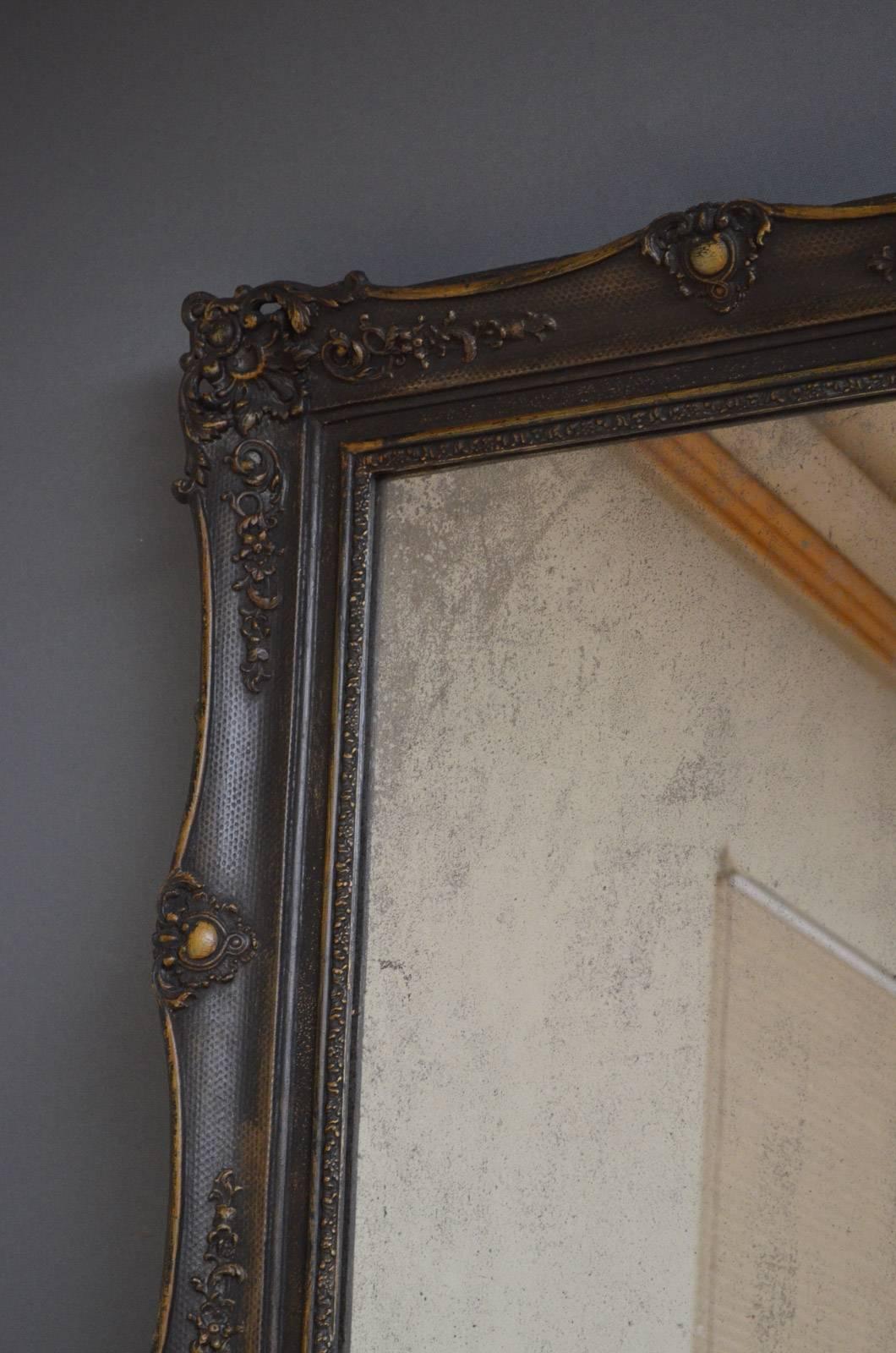 Gesso Large Late 19th Century Full Length Mirror