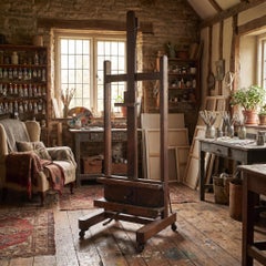 Large Late 19th Century Fully Adjustable Oak Artist’s Studio Easel