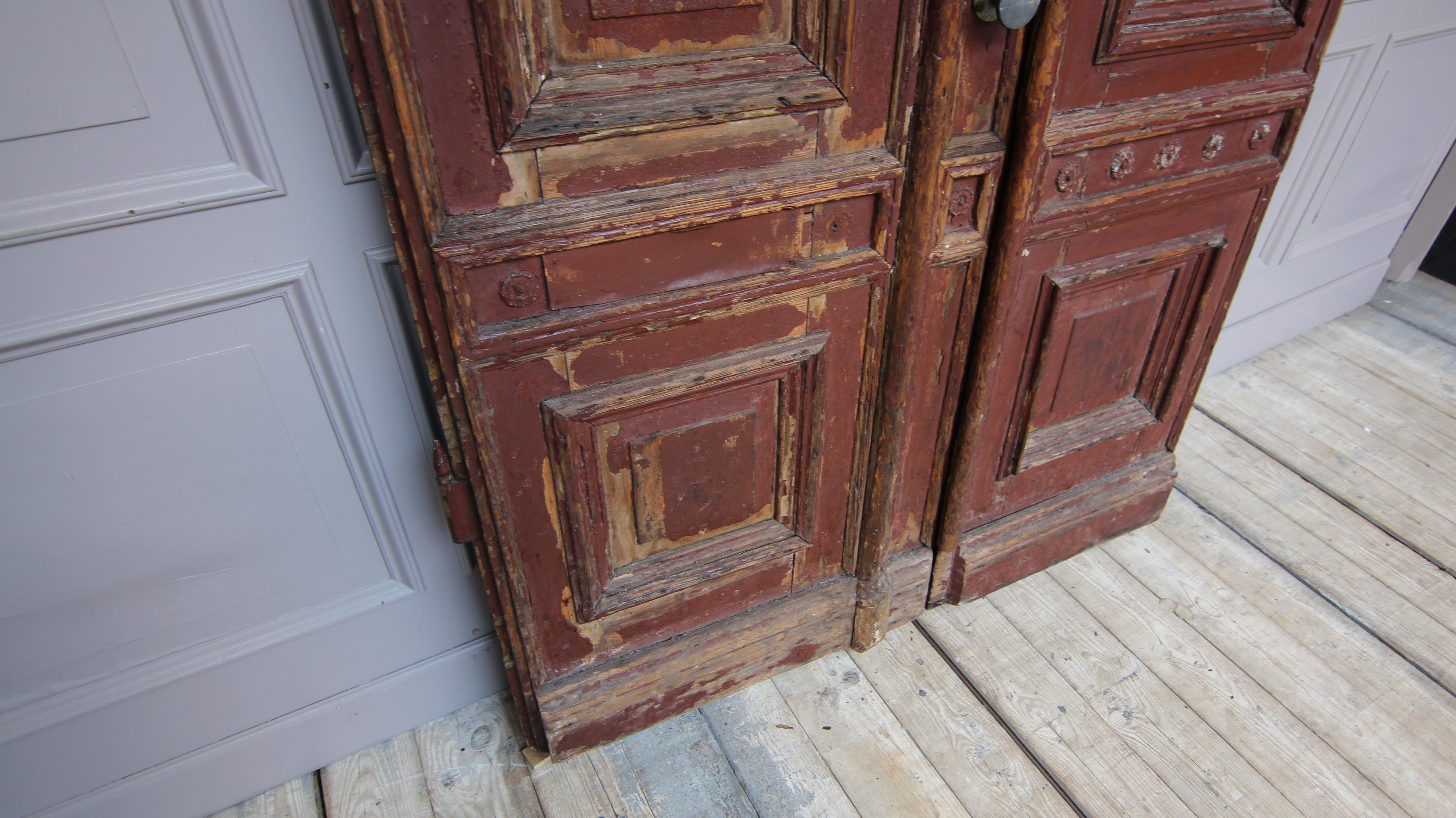 Large Late 19th Century German Double Door with Nice Patina For Sale 2