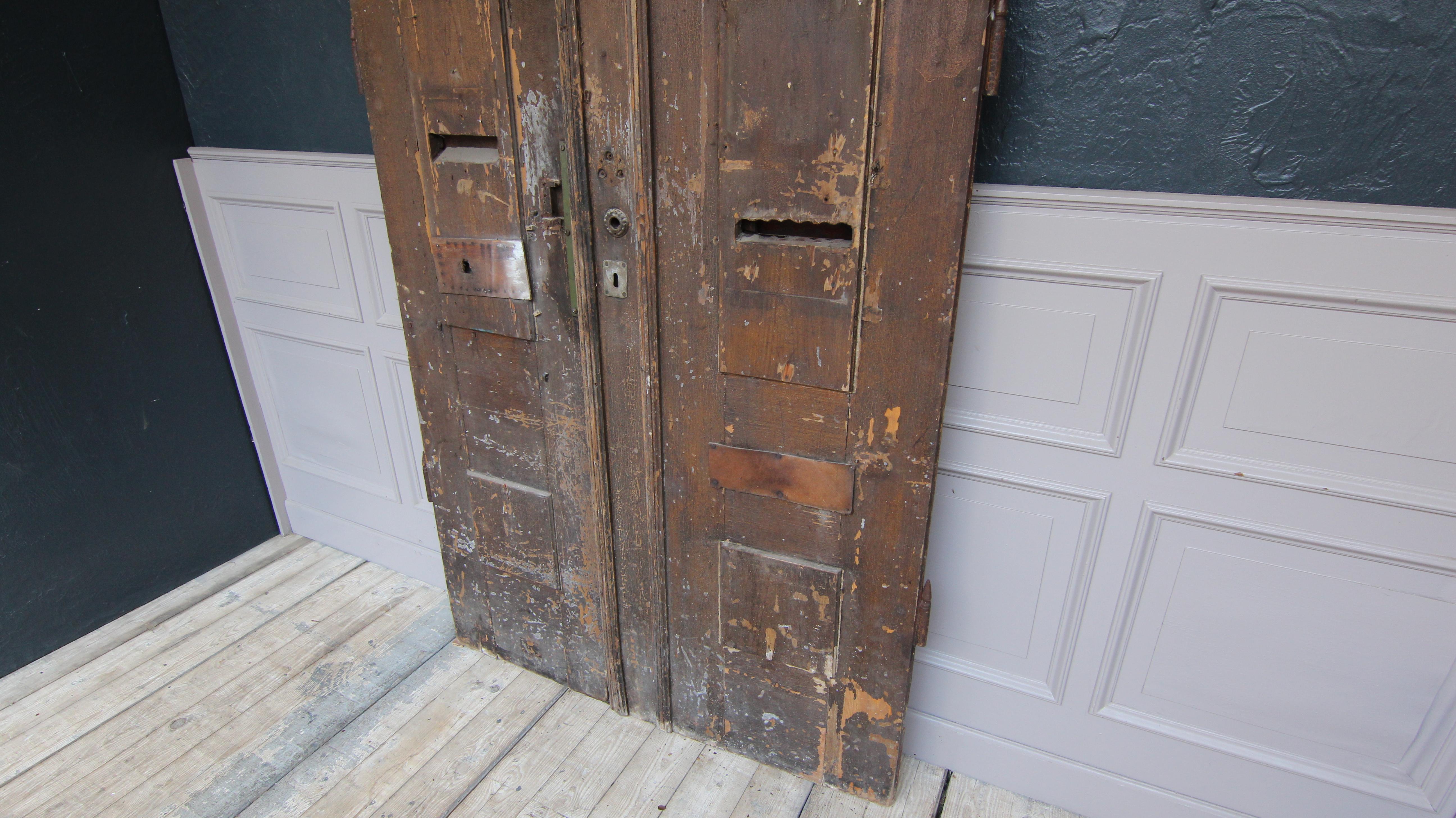 Large Late 19th Century German Double Door with Nice Patina For Sale 4
