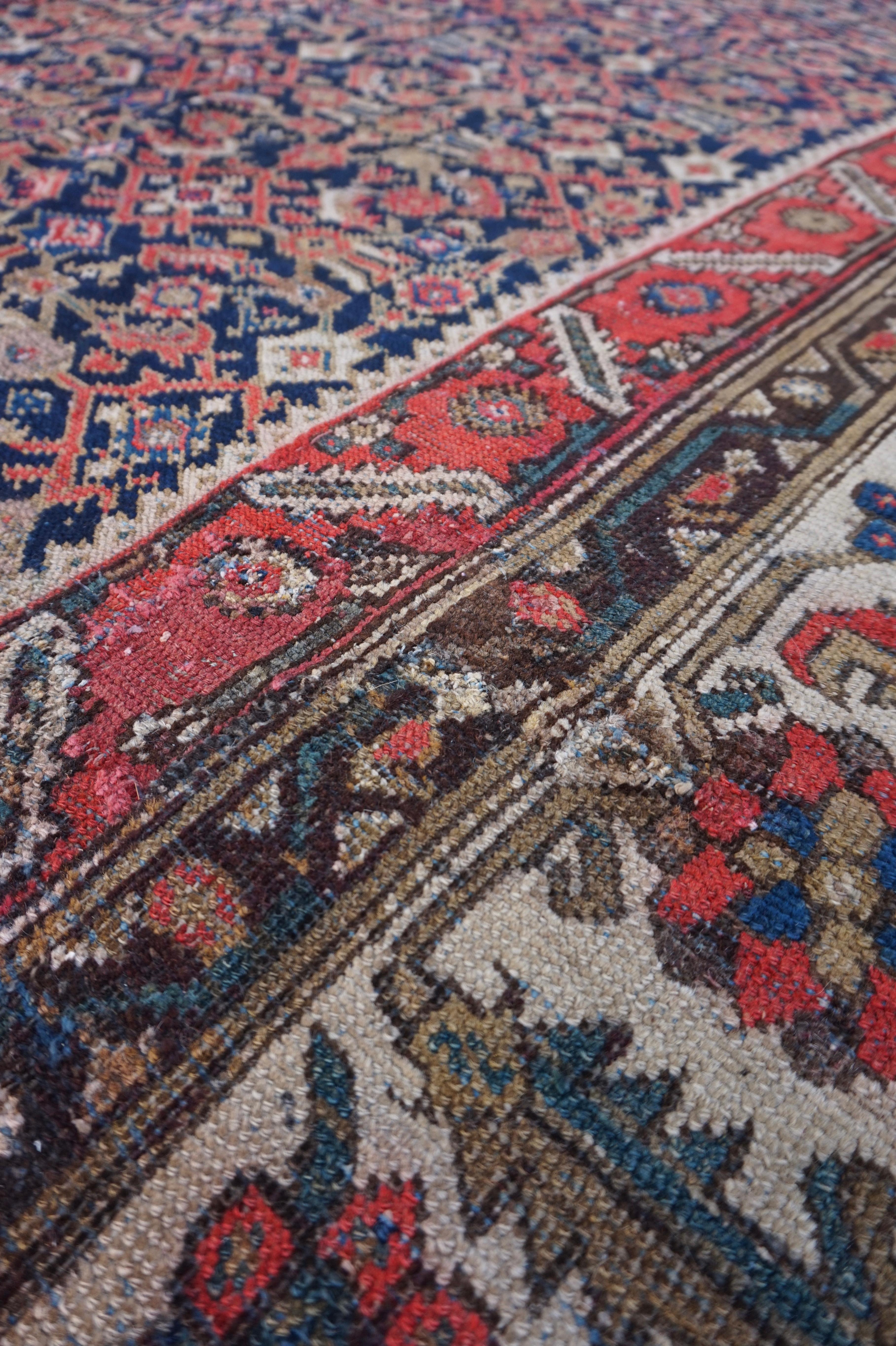 Large Late 19th Century Hand Knotted Herati Design North West Kurdish Rug For Sale 4