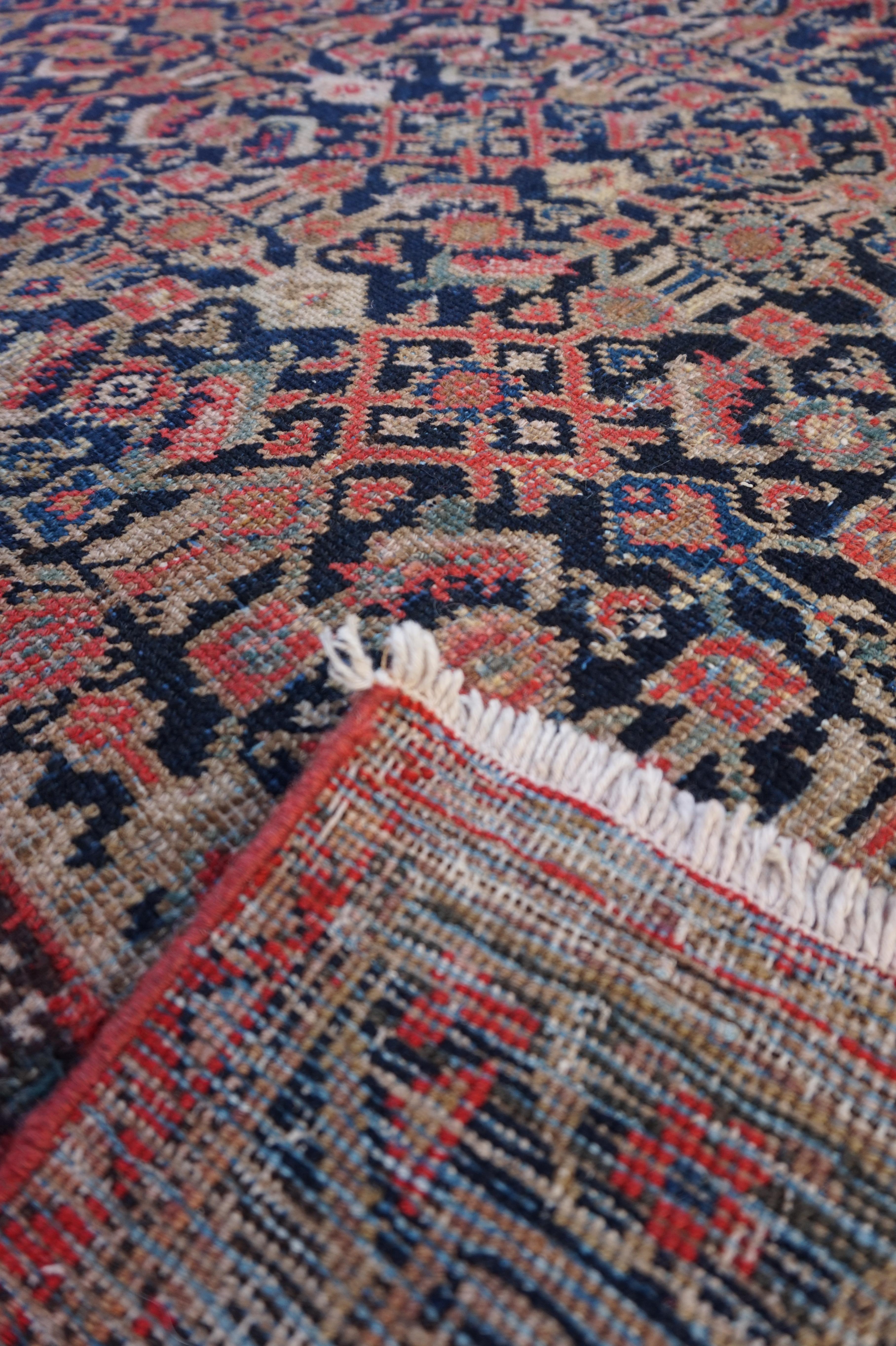 Large Late 19th Century Hand Knotted Herati Design North West Kurdish Rug For Sale 7