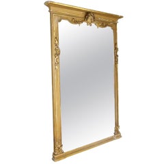 Large Late 19th Century Italian Gilt Wood Decorative Mirror