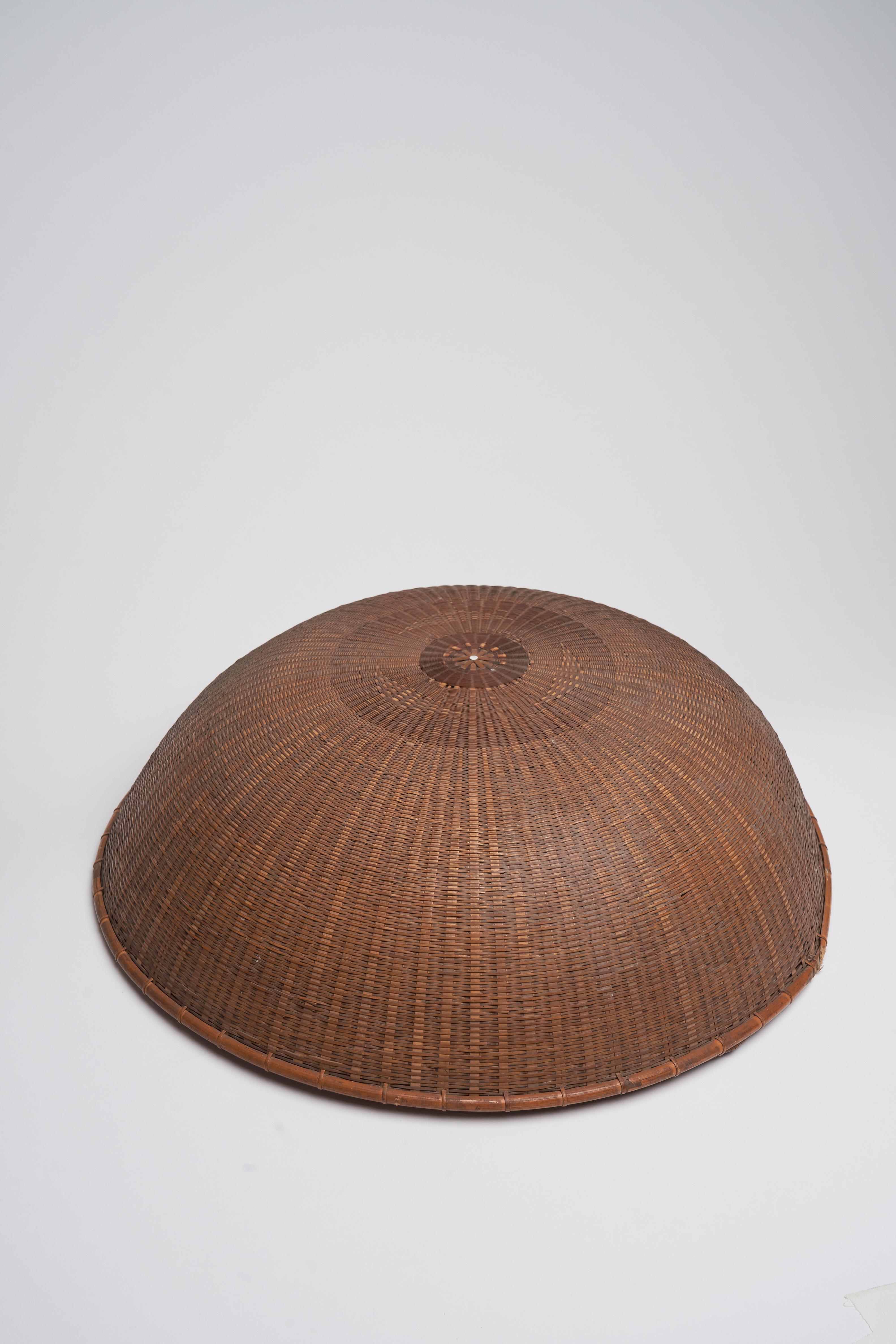Arts and Crafts Large Late 19th Century Japanese Bamboo Basket For Sale
