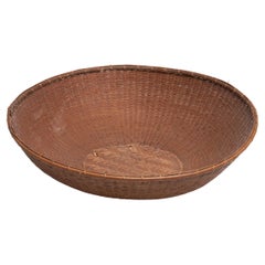 Gran cesta japonesa de bambú de finales del siglo XIX