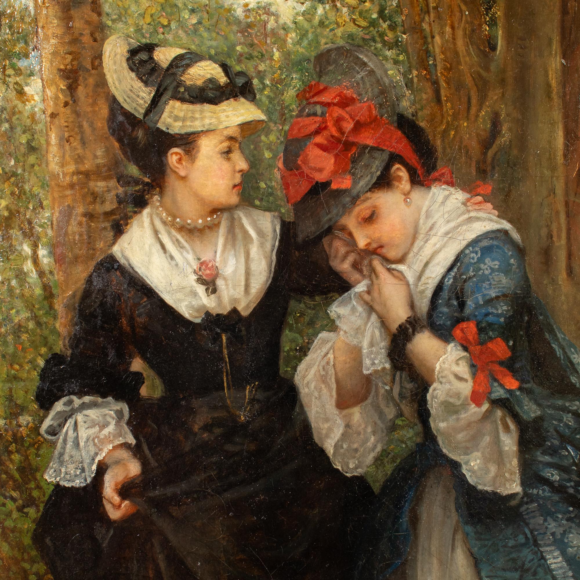 Victorien Large Late 19th Century Oil on Canvas attr. to George A. Storey (1834-1919) en vente