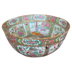 Antique Large Late 19th Century Rose Medallion Chinese Export Bowl