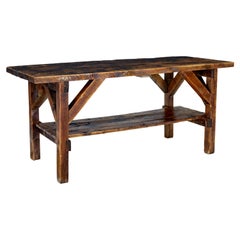 Large Late 19th Century Scandinavian Pine Work Bench