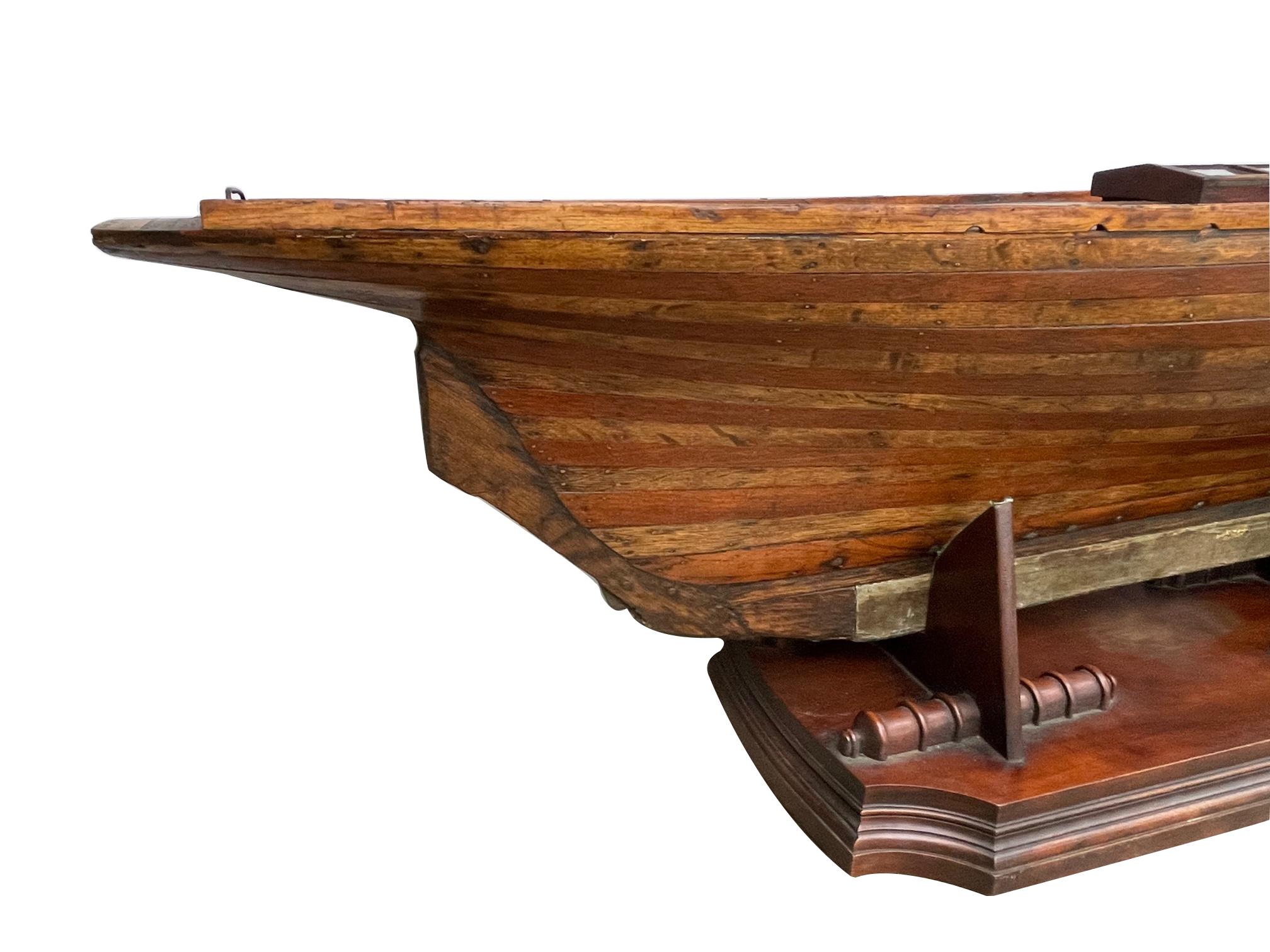 North American Large Late 19th Century Ship Model or Pond Yacht Hull For Sale