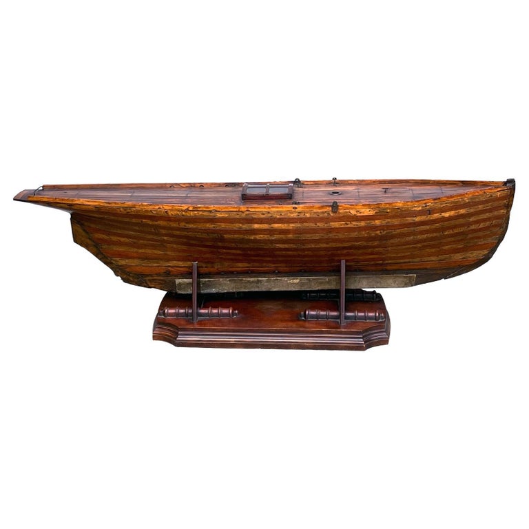 Large Late 19th Century Ship Model or Pond Yacht Hull For Sale at