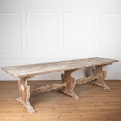 Large Late 19th Century Tuscan Dining Trestle Table