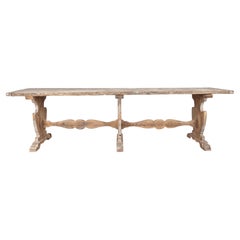 Large Late 19th Century Tuscan Dining Trestle Table