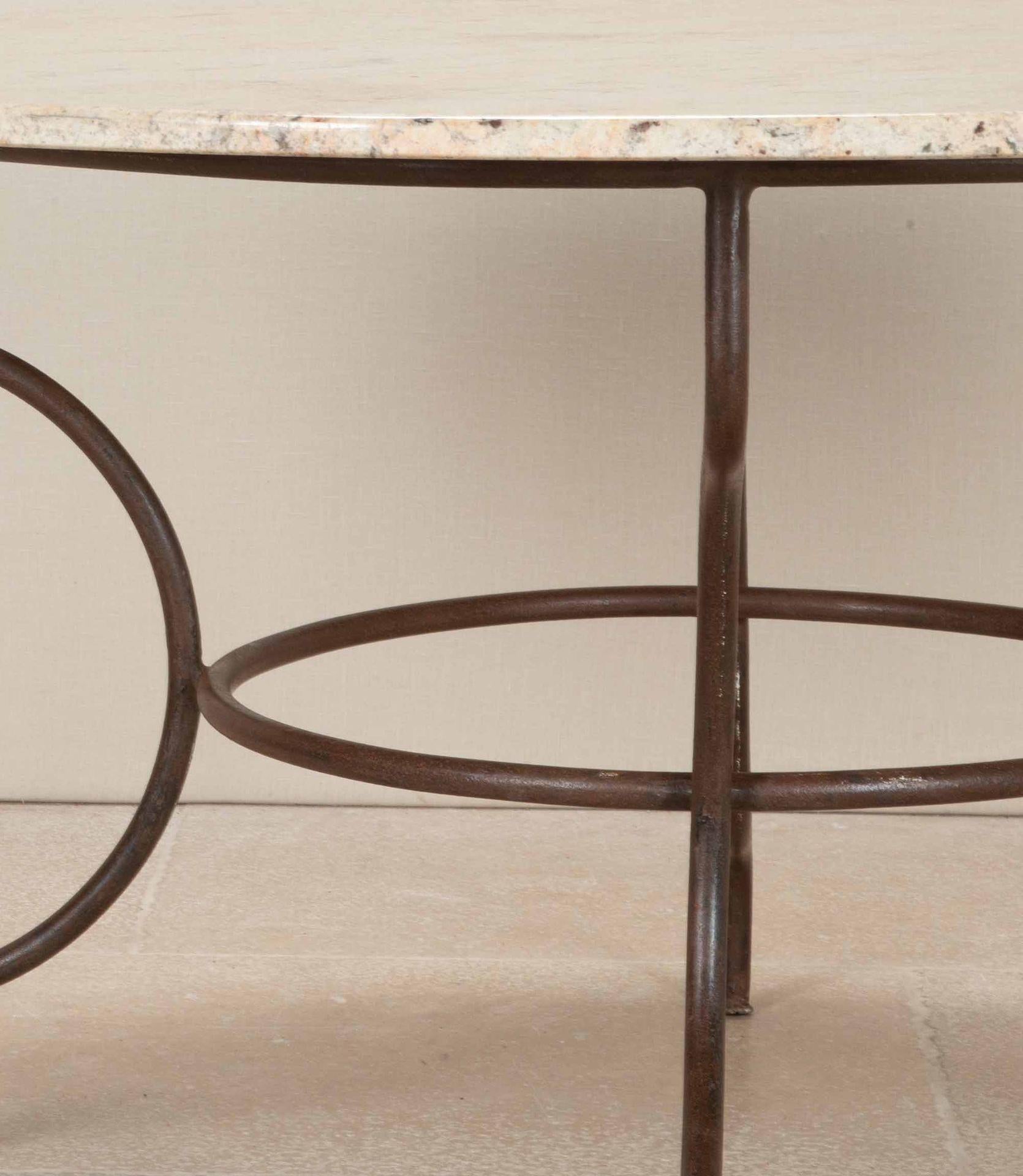 Large Late 19th Century Wrought Iron and Marble Table in vendita 7