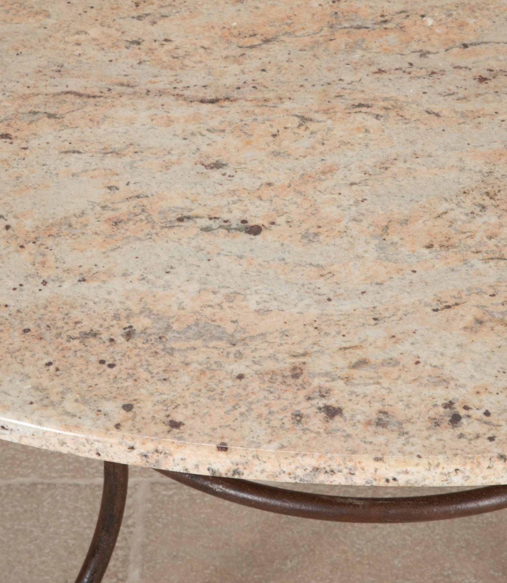 XIX secolo Large Late 19th Century Wrought Iron and Marble Table in vendita
