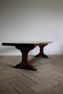 Large Late 19th-Early 20th Century French Elm Dining Table