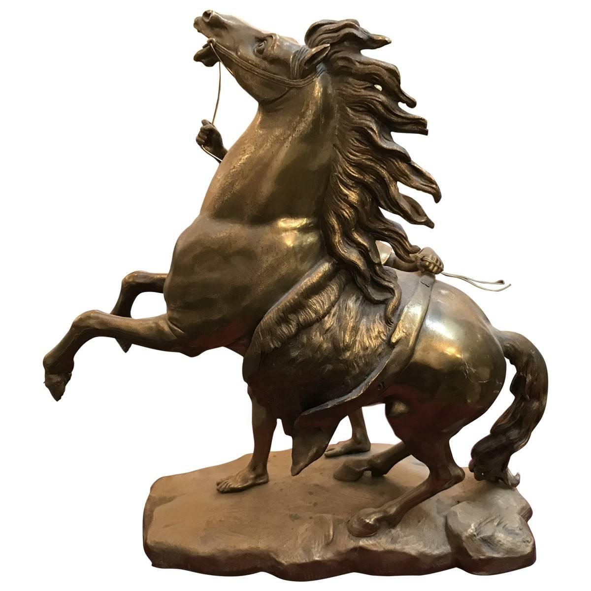 Other Large Late 19th-Early 20th Century Bronze Marly Horses For Sale