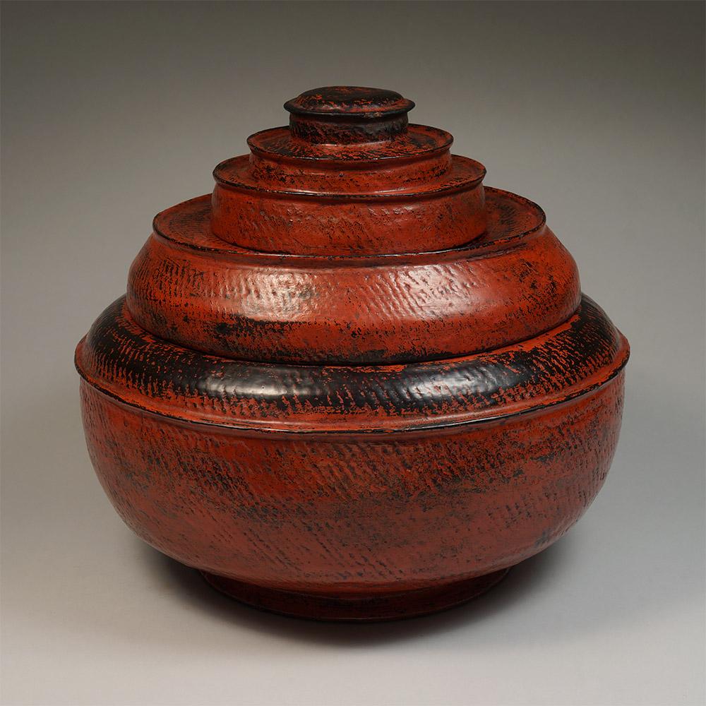 Tribal Large Late 19th-Early 20th Century Lacquer & Bamboo Food Offering Vessel, Burma