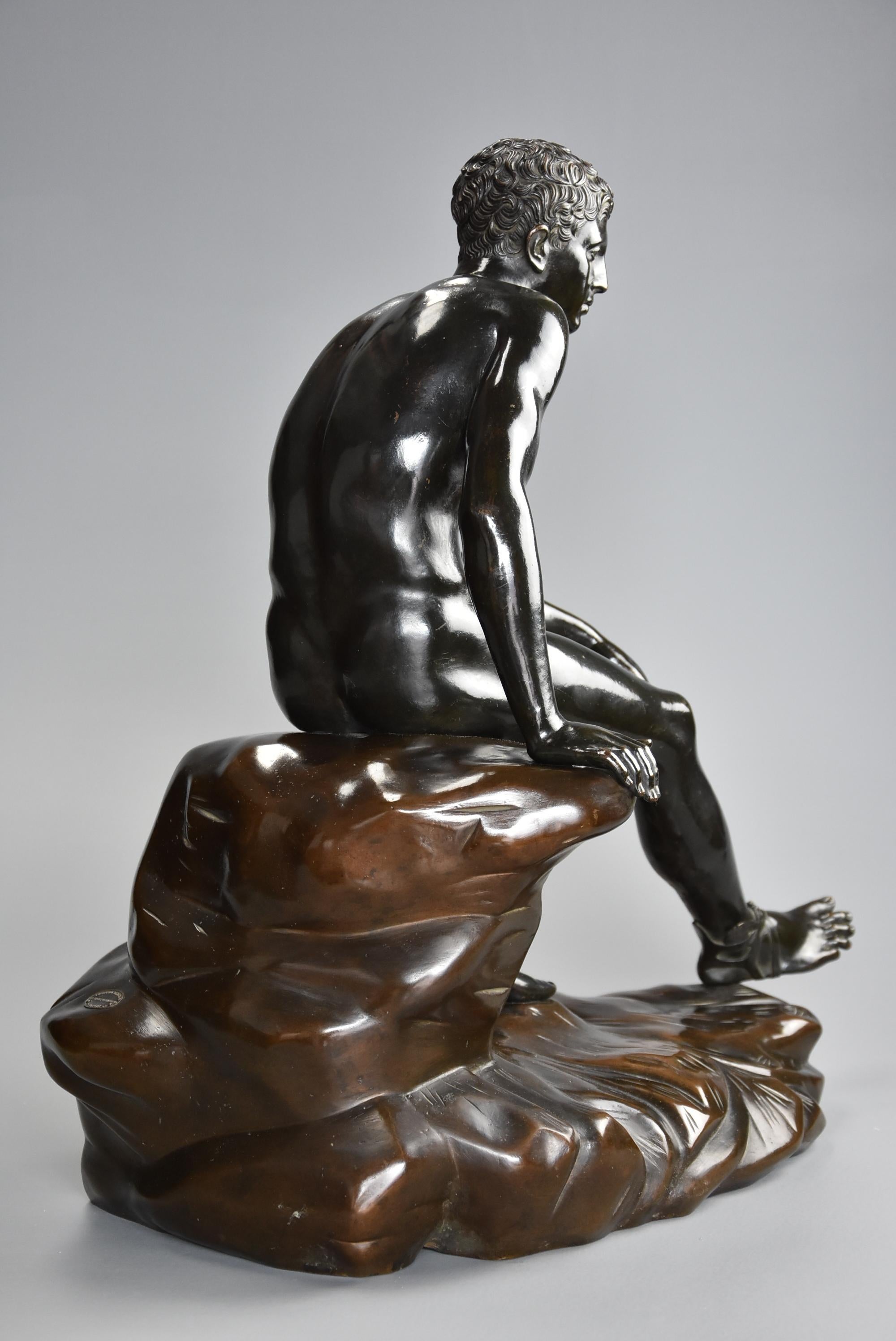 Late 19th Century Grand Tour Italian Bronze of Seated Hermes after the Antique For Sale 6