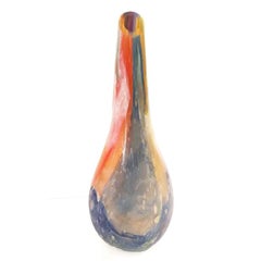 Large Late 20th Century Italian Murano Overlaid Crystal Glass Decorative Vase